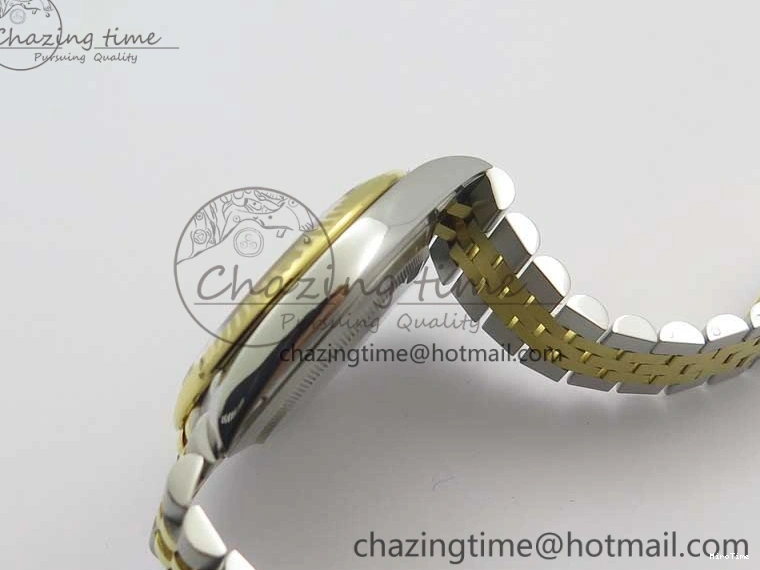 MiroTime 0519 DateJust 41 SS YG 126333 Fluted Bezel DJF Best Edition 904L Steel Gray Dial Green Roman Markers on Jubilee Bracelet A Seasonal 3194